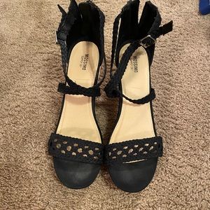 Black Wedge Sandals